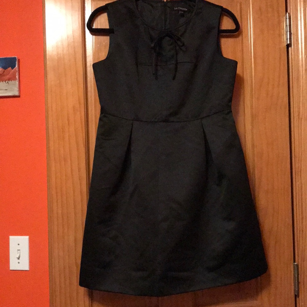 La Chapelle sleeveless black satin dress size 4